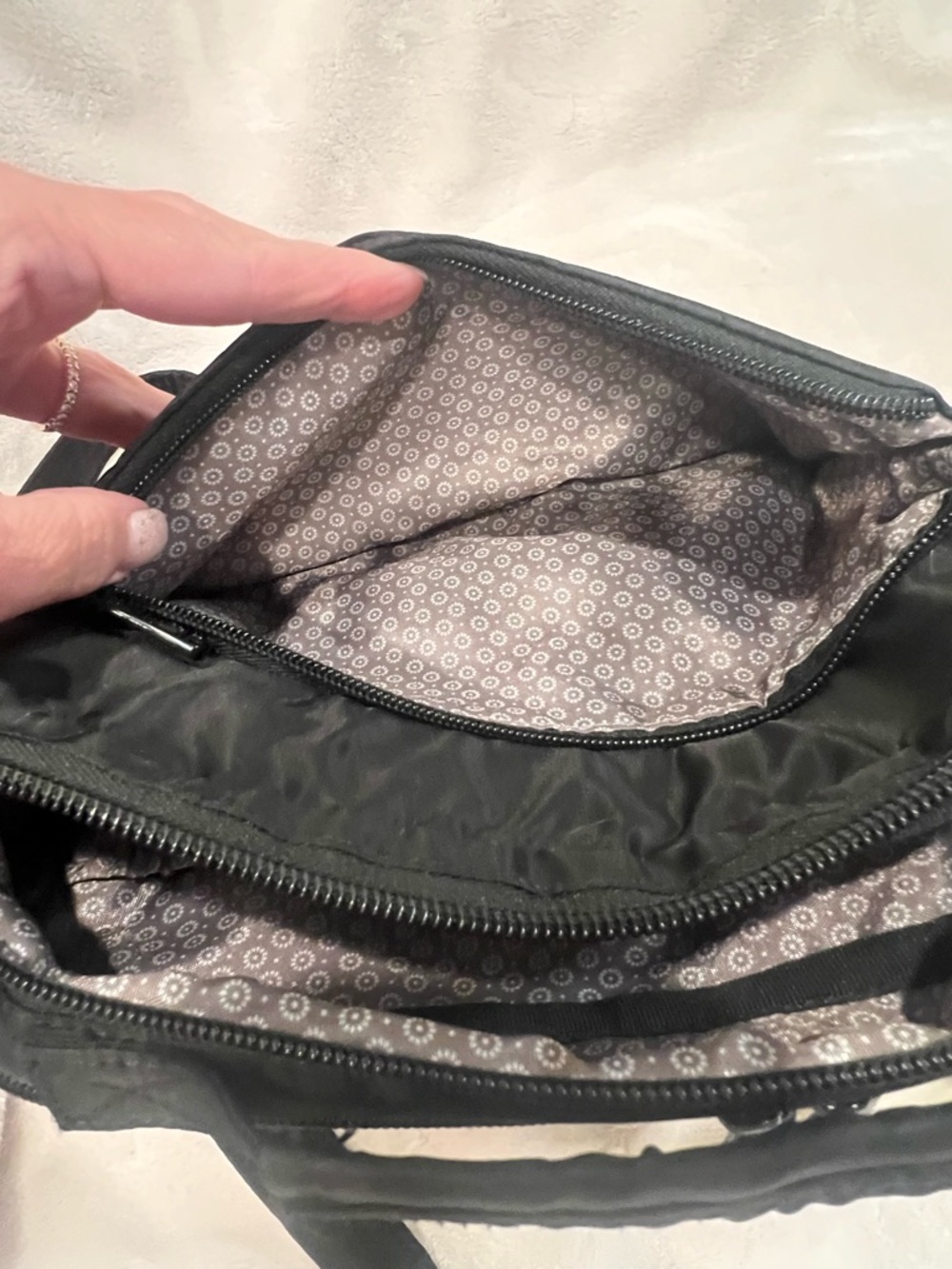 lug Black Scoop Crossbody Bag with Multiple Pockets - Picture 5 of 7